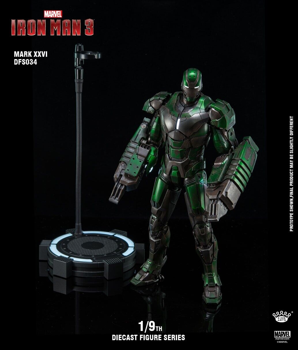 KING ARTS :DFS034 Gamma Iron Man MK26 Makr26 1/9 Scale Action Figure die-cast